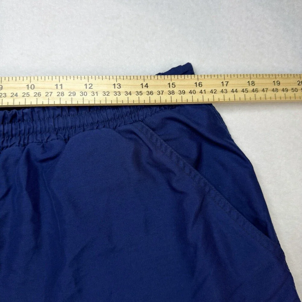 VTG 90s Nike Blue Track Shorts Nylon Windbreaker White Label Baggy Men's L